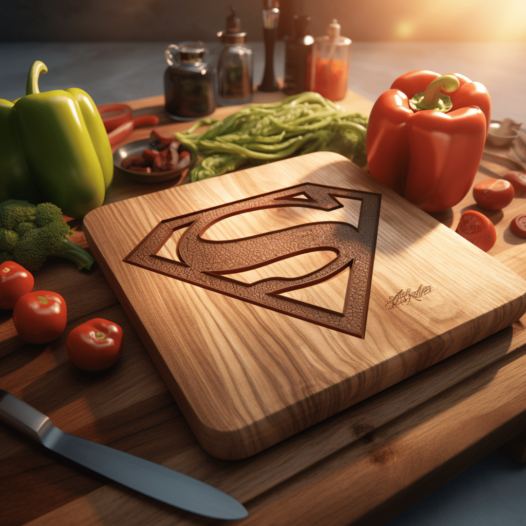 superhero themed cutting board