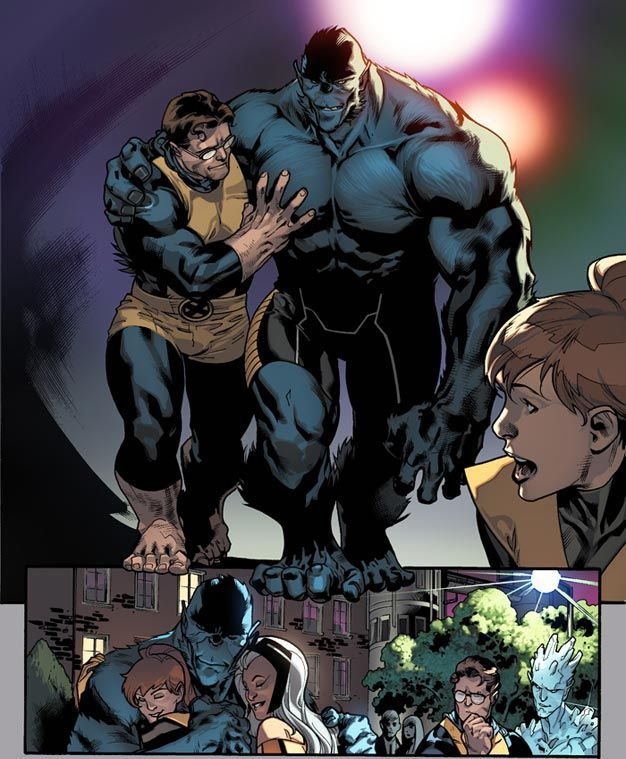 beast hugging logan x men